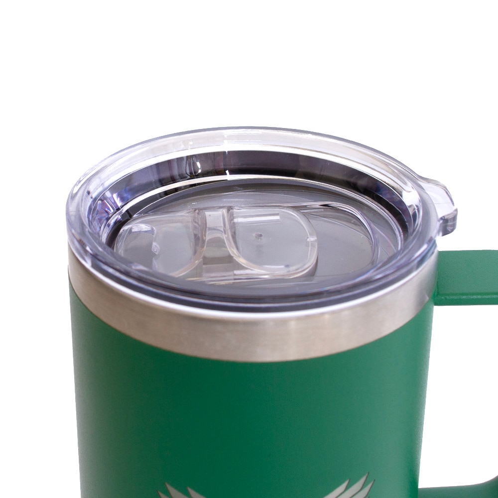 O Wings, RFSJ, Inc., Green, Tumblers, Metal, Home & Auto, Powder Coated, Handled, Travel Mug, Laser Etched, 20 ounce, 830772